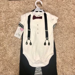 Baby Tuxedo Bowtie Outfit 6 Piece Set *BRAND NEW*